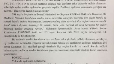 Yurt dışından gelen mühürsüz oy pusulaları geçerli sayıldı