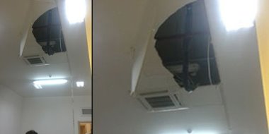 Havalandırma boşluğundan firar etmeye çalışan zanlı, hakimin odasına düştü