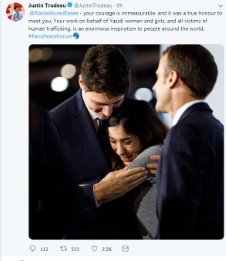 Kanada Başbakanı Trudeau,Nobel Barış Ödülü Sahibi Ezidi Kürt Aktivisti Nadia Murad’la görüştü