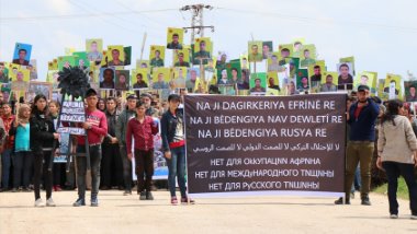 Afrin'lilerden Rusya'ya protesto