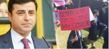 Demirtaş'tan 'Tüm siyasi tutsaklara özgürlük' pankartı açan öğrenciye: Devran dönüyor!