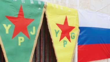 Tışrin Üssü'nün Ruslara devir teslim töreninde 'YPG Flaması' ayrıntısı