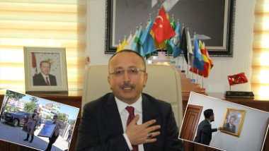 Siirt’e kayyım olarak atanan Vali; ilk icraati Erdoğan portreleri astırmak oldu