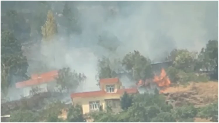 TSK'nın top saldırıları sonucu bazı evler alev aldı