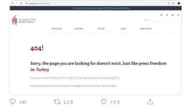 Aradığınız sayfa yok... Tıpkı Türkiye'deki basın özgürlüğü gibi