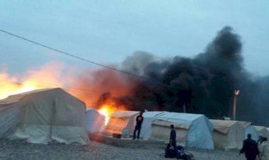 Suriyeli mültecilerin yaşadığı çadır kampı ateşe verildi