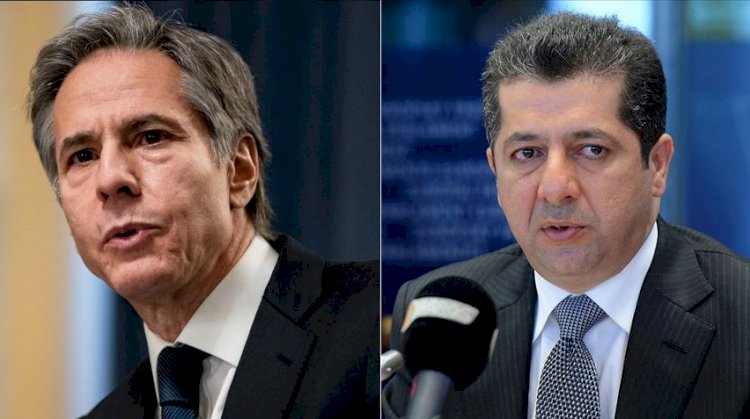 Başbakan Barzani, ABD Dışişleri Bakanı Blinken ile Erbil'e füze saldırılarını görüştü