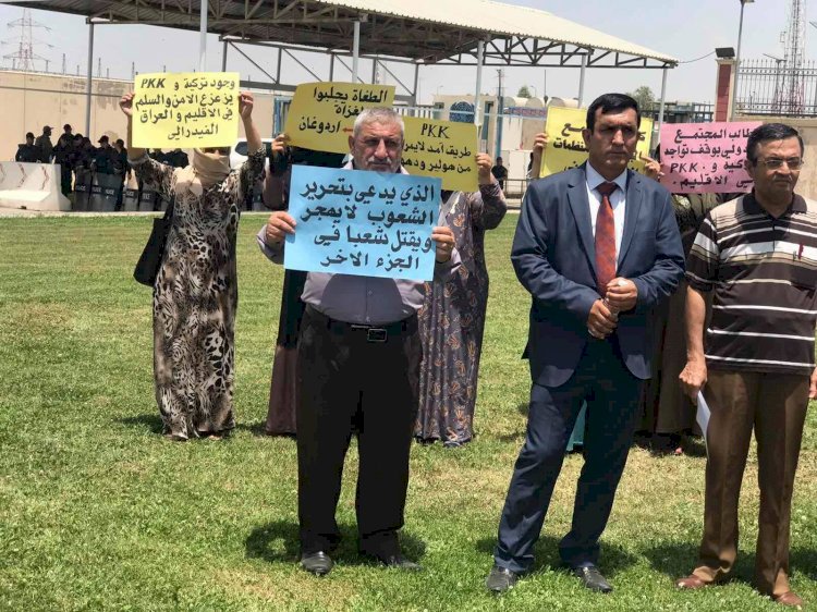 Erbil BM binası önünde PKK protestosu: Kürdistan Bölgesi sınırlarından çıkarılsın!