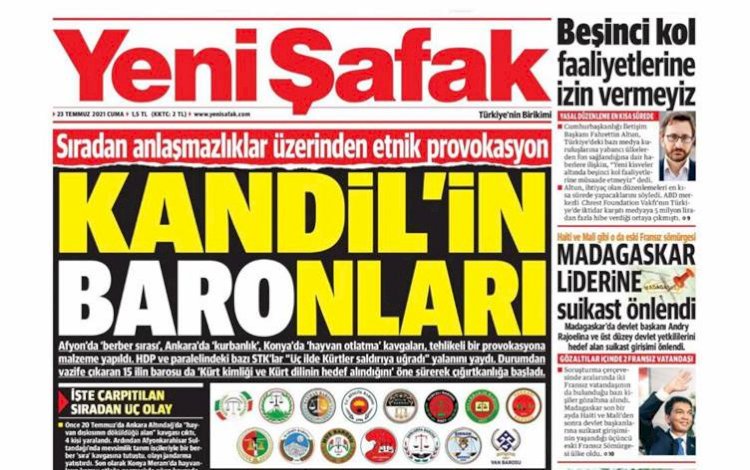 48 barodan 15 baroyu hedef alan Yeni Şafak’a kınama