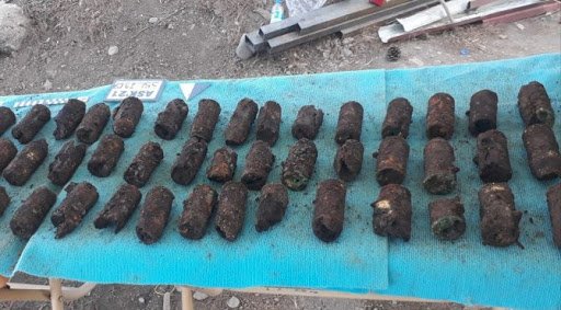 Diyarbakır’da 1. Dünya Savaşı’ndan kalma yüzlerce el bombası bulundu