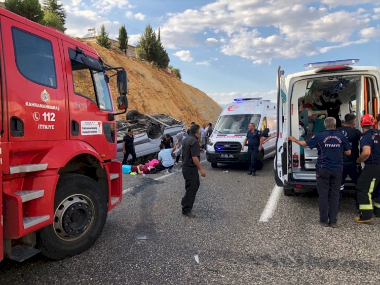 Maraş'ta minibüs devrildi: 10 yaralı