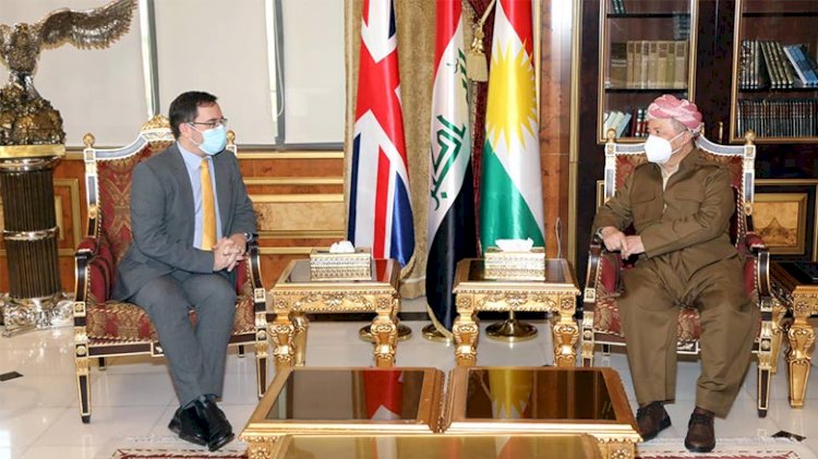 Mesud Barzani’yle görüşen İngiltere Büyükelçisi’nden destek mesajı
