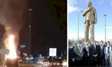 İran'da Kasım Süleymani’nin heykeli ateşe verildi