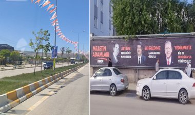 CHP Van kampı öncesi kentte AKP bayrakları, 'Menderes’i astınız, Özal’ı zehirlediniz, Erdoğan’ı yedirmeyiz’ afişleri asıldı
