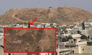 PKK, Tel Rifat’ta Beşar Esad'ın ismini tepeye yazdı...