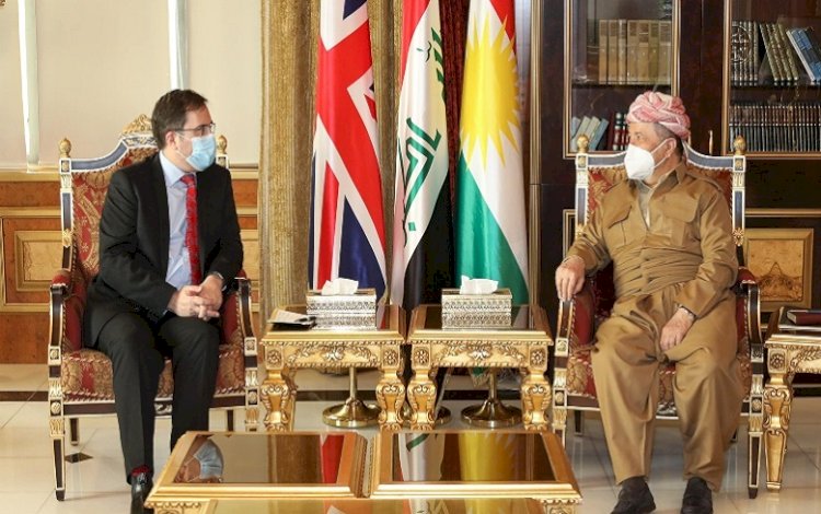 Başkan Mesut Barzani İngitere'nin Irak Büyükelçisi'ni kabul etti
