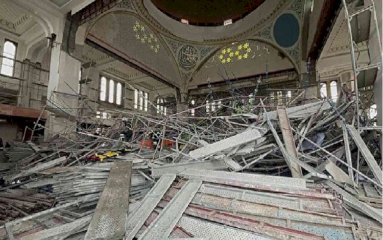 Batman'da cami inşaatında iskele çöktü, bir işçi hayatını kaybetti