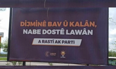 AK Parti'den Diyarbakır'da Kürtçe atasözlü seçim pankartı