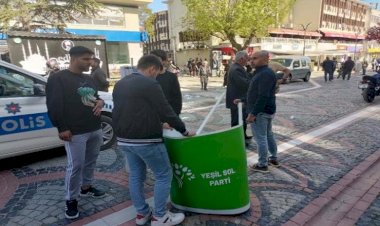 Edirne'de Yeşil Sol Parti standına saldırı