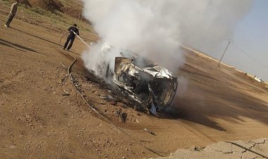 Kamışlo'da SİHA'lar bir aracı bombaladı