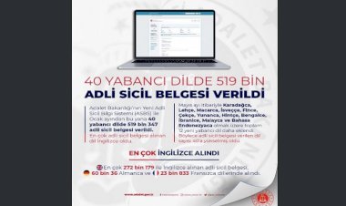 40 dilde adli sicil belgesi verildi, Kürtçe yine yok!