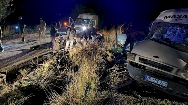 Van'da minibüs şarampole devrildi! Çok sayıda yaralı