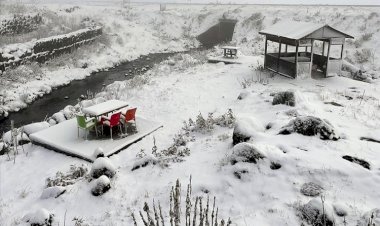 Ardahan'ın yüksek kesimlerine kar yağdı