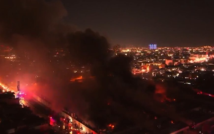 Erbil’deki pazar yerinde büyük yangın: Çok sayıda dükkan küle döndü