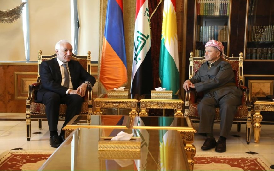 Başkan Barzani, Ermenistan Cumhurbaşkanı Haçaturyan’ı kabul etti