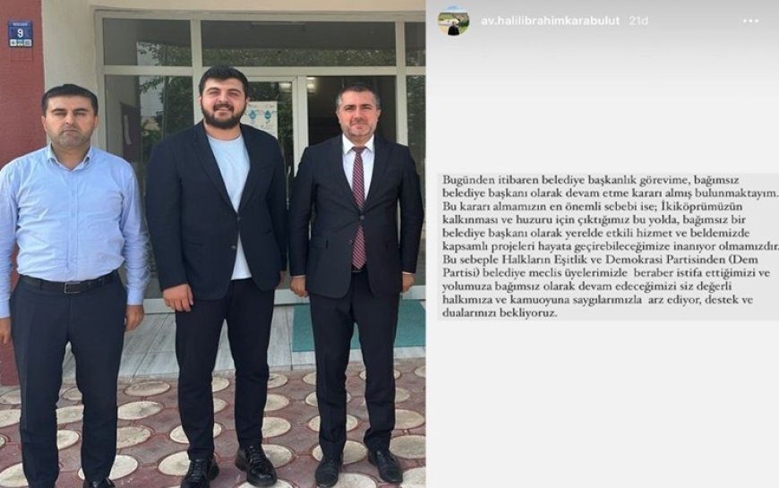 Batman’da DEM Parti'li belediye başkanı istifa etti