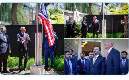 ABD’nin Şam’daki büyükelçi konutunda bayrak yeniden göndere çekildi