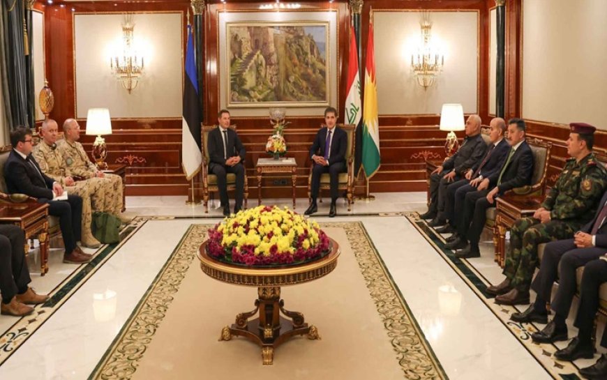 Başkan Neçirvan Barzani, Estonya Savunma Bakanı Pevkur'u kabul etti: Gündem Erbil-Bağdat ilişkileri ve bölgesel gelişmeler