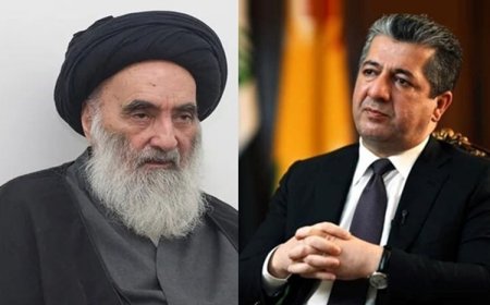 Mesrur Barzani'den Ali Sistani'ye başsağlığı mesajı