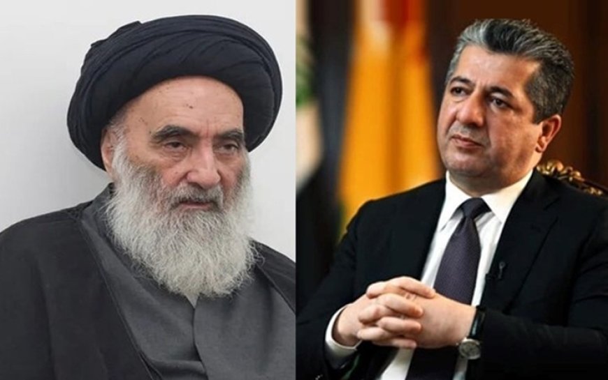 Mesrur ​​Barzani'den Ali Sistani'ye başsağlığı mesajı