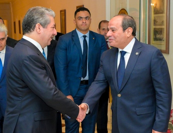 Başbakan Mesrur ​​Barzani, Mısır Cumhurbaşkanı Sisi ile bir araya geldi