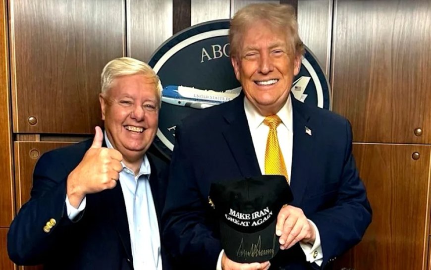 Trump ve Graham, 'İran’ı Yeniden Harika Yap' Şapkasıyla Poz Verdi