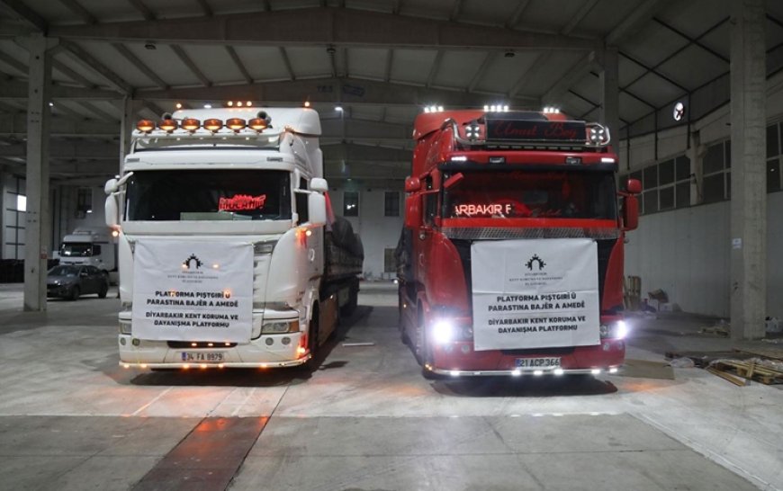 Diyarbakır’dan Kobani’ye 25 tırlık yardım konvoyu yola çıktı