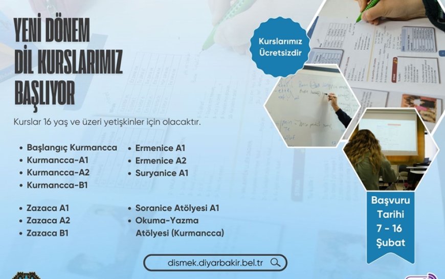 Diyarbakır Büyükşehir Belediyesi’nin dil kursları için başvurular başladı