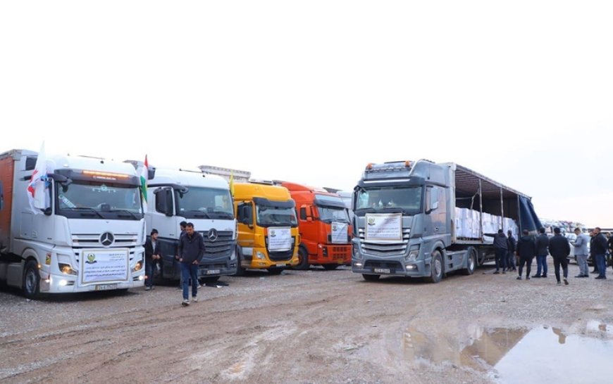 Kürdistan Bölgesi’nden Rojava’ya 27 TIR’lık gıda yardımı