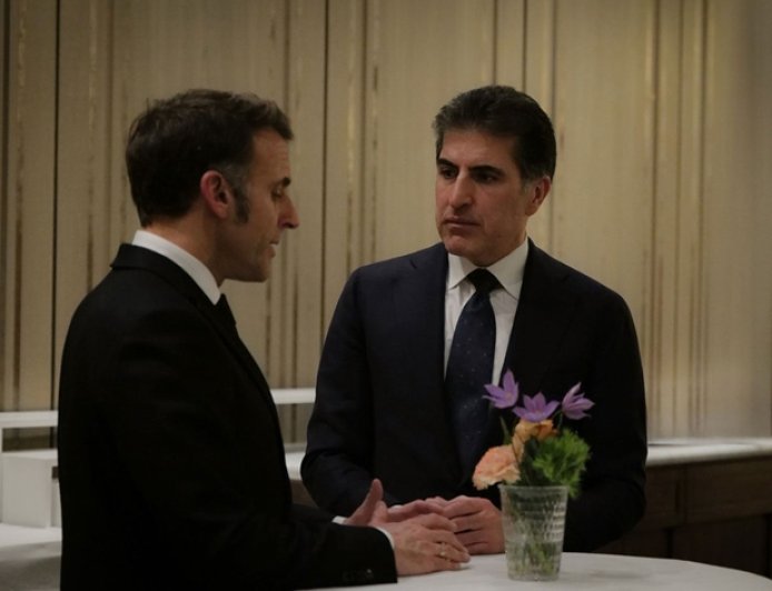Başkan Neçirvan Barzani ile Fransa Cumhurbaşkanı Macron: Suriye Anayasası'nda Kürtlerin hakları korunmalı