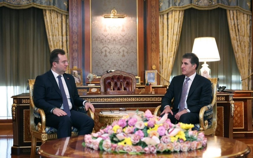 Başkan Neçirvan Barzani, Türkiye'nin Erbil Başkonsolosu Erman Topçu'yu kabul etti