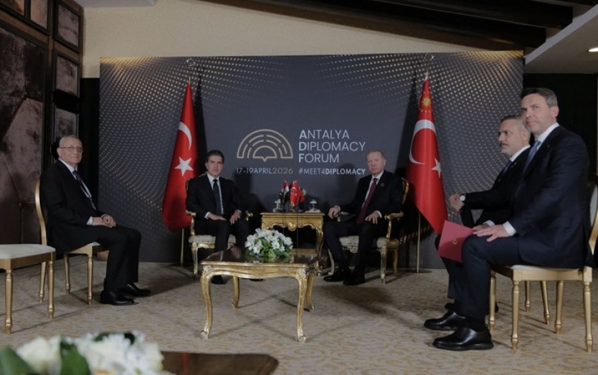 Başkan Neçirvan Barzani ile Cumhurbaşkanı Erdoğan Antalya'da bir araya geldi