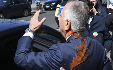 Almanya'da Rıza Pehlevi'ye kırmızı sıvı atıldı