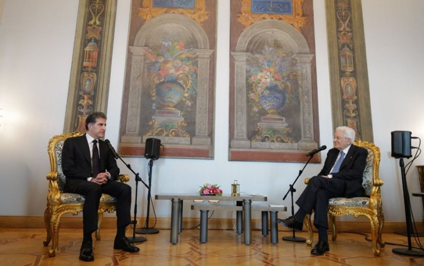 Neçirvan Barzani, İtalya Cumhurbaşkanı Mattarella ile bir araya geldi