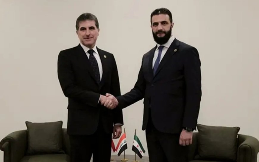 Ahmed Şara'dan Neçirvan Barzani görüşmesine ilişkin Kürtçe paylaşım