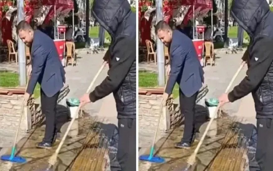 DEM Parti’nin açıklama yaptığı alanı yıkayan YRP İl Başkanı hakkında suç duyurusu